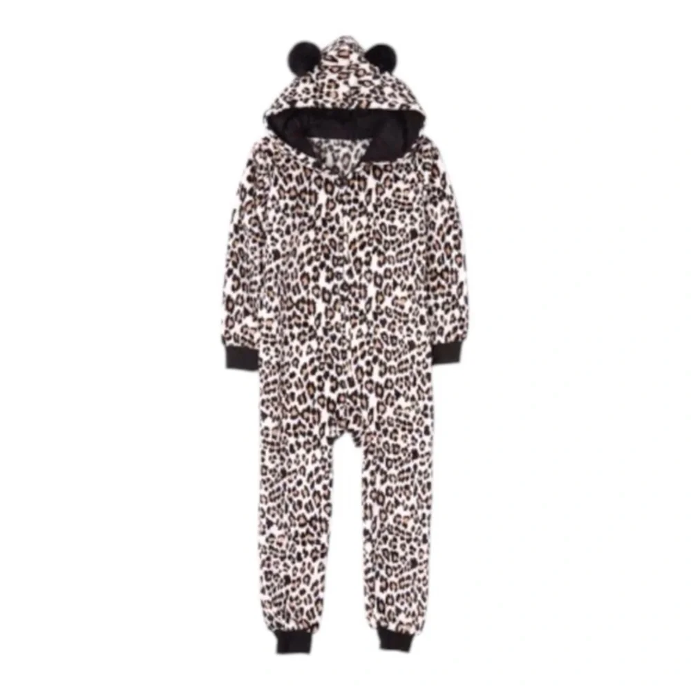NWT Children’s Place Leopard One Piece Pajamas Size XL (14)